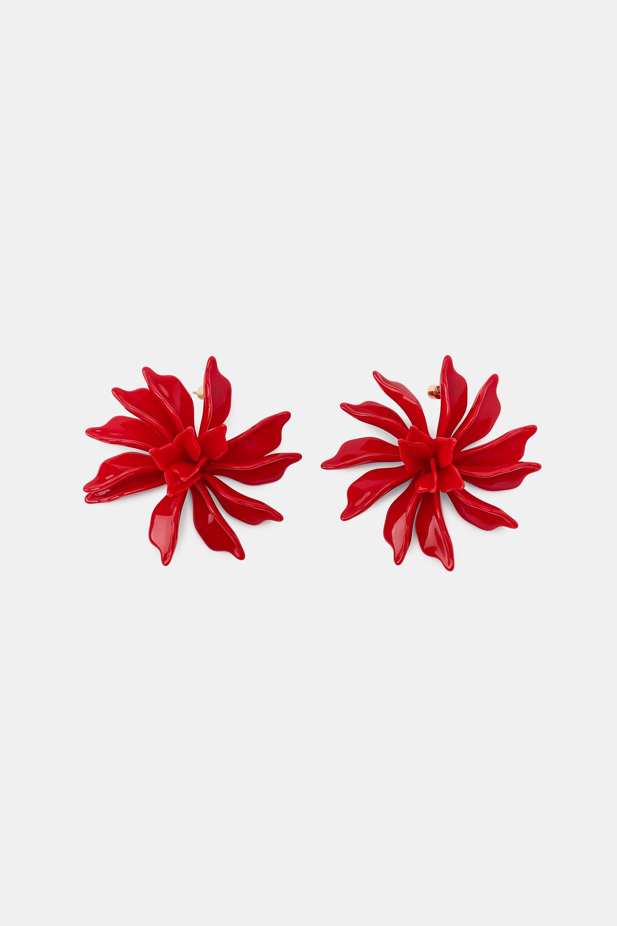 MAXI BOUCLES D'OREILLES FLEUR EN RELIEF